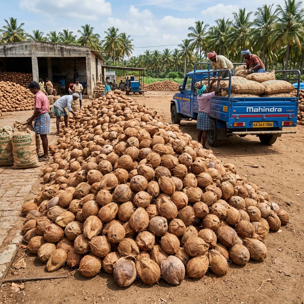 Semi-husked coconuts — most popular export form worldwide