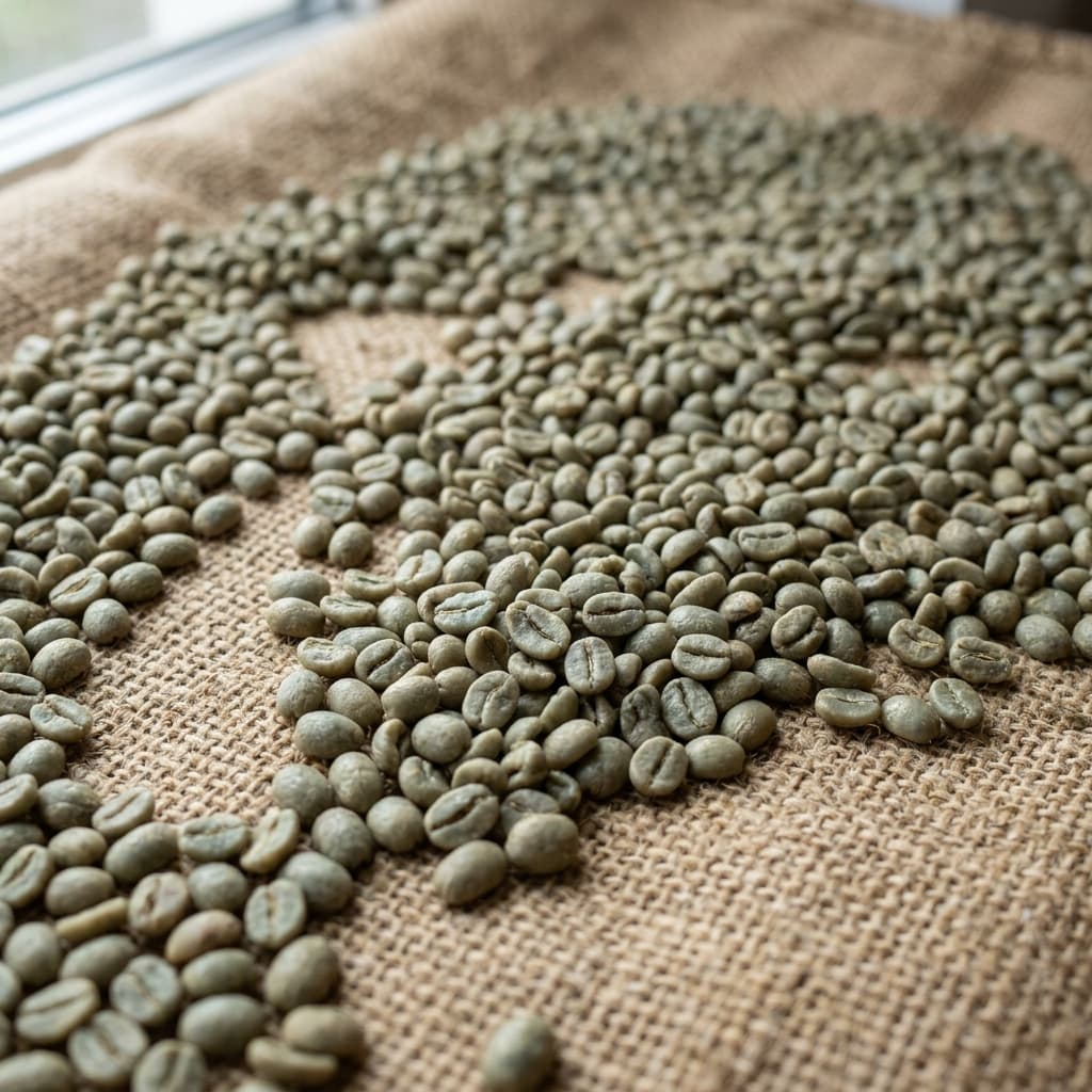 Premium Arabica green coffee beans