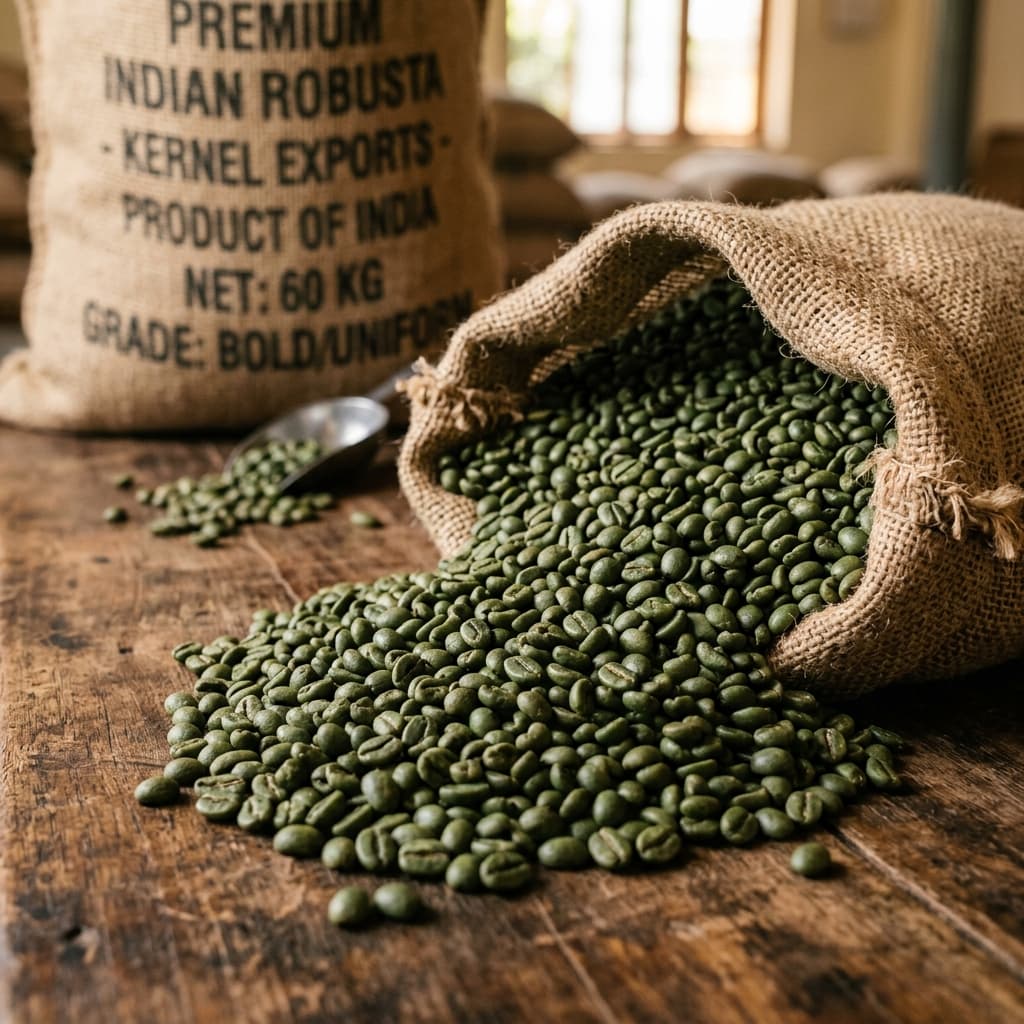 Export-grade Robusta green coffee beans