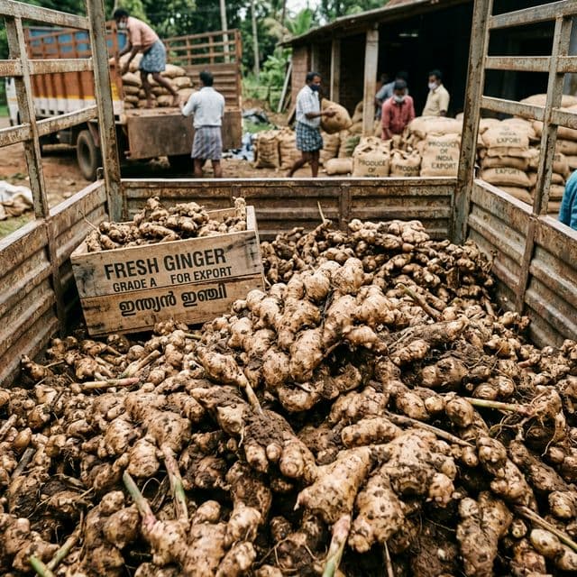 Bulk ginger ready for container loading